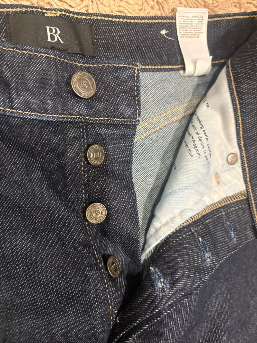 Banana Republic Dark Indigo Straight-Leg Jeans with Button Fly